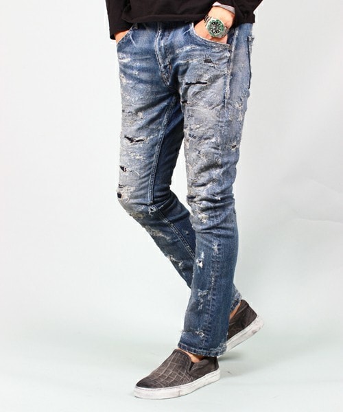 RATTLE TRAP（ラトルトラップ）の「インディゴストレッチデニム/ JAPAN MADE（デニムパンツ・メンズ・ライトブルー・SMALL/MEDIUM/LARGE/LL）」の2枚目の写真