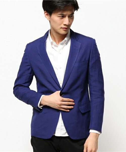 UNION STATION（ユニオンステーション）の「麻レーヨン/シングルアンコンジャケット（テーラードジャケット・メンズ・ブラック/ブルー/ネイビー・SMALL/MEDIUM/LARGE/LL）」の3枚目の写真