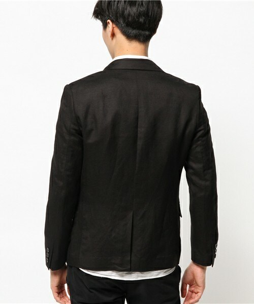 UNION STATION（ユニオンステーション）の「麻レーヨン/シングルアンコンジャケット（テーラードジャケット・メンズ・ブラック/ブルー/ネイビー・SMALL/MEDIUM/LARGE/LL）」の6枚目の写真