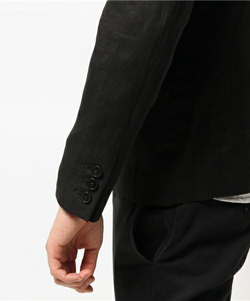 UNION STATION（ユニオンステーション）の「麻レーヨン/シングルアンコンジャケット（テーラードジャケット・メンズ・ブラック/ブルー/ネイビー・SMALL/MEDIUM/LARGE/LL）」の9枚目の写真