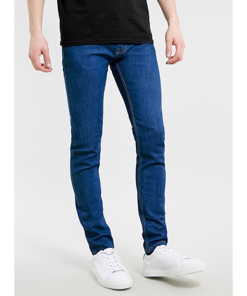 TOPMAN(トップマン)の「Mid Rinse Stretch Skinny Jeans(デニムパンツ・メンズ・Blue・30R/34S/34R/38R/34L/32S/32R/36L/28R/32L/30S/36R)」の1枚目の写真