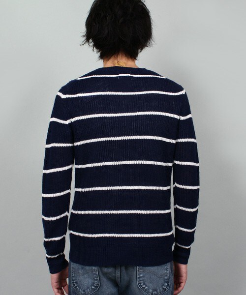 MEN'S BIGI（メンズビギ）の「【山本裕典さん着用 smart(スマート)5月号 P41掲載商品】フレンチリネンセーター（ニット/セーター・メンズ・オフホワイト/ネイビー/ブルー系その他/ブラック・SMALL/MEDIUM/LARGE/LL）」の7枚目の写真