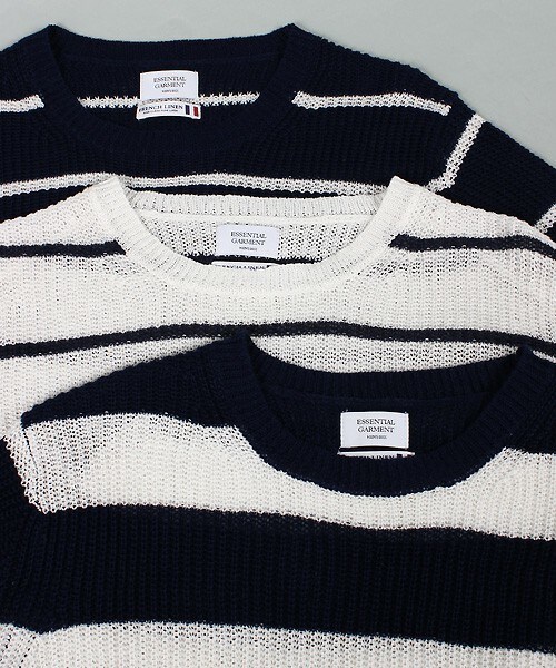 MEN'S BIGI（メンズビギ）の「【山本裕典さん着用 smart(スマート)5月号 P41掲載商品】フレンチリネンセーター（ニット/セーター・メンズ・オフホワイト/ネイビー/ブルー系その他/ブラック・SMALL/MEDIUM/LARGE/LL）」の11枚目の写真