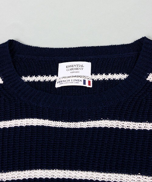 MEN'S BIGI（メンズビギ）の「【山本裕典さん着用 smart(スマート)5月号 P41掲載商品】フレンチリネンセーター（ニット/セーター・メンズ・オフホワイト/ネイビー/ブルー系その他/ブラック・SMALL/MEDIUM/LARGE/LL）」の9枚目の写真