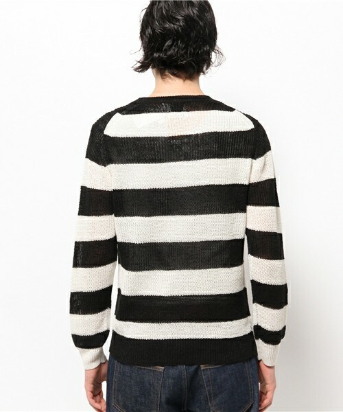 MEN'S BIGI（メンズビギ）の「【山本裕典さん着用 smart(スマート)5月号 P41掲載商品】フレンチリネンセーター（ニット/セーター・メンズ・オフホワイト/ネイビー/ブルー系その他/ブラック・SMALL/MEDIUM/LARGE/LL）」の13枚目の写真