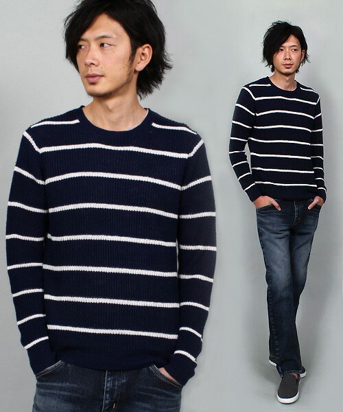 MEN'S BIGI（メンズビギ）の「【山本裕典さん着用 smart(スマート)5月号 P41掲載商品】フレンチリネンセーター（ニット/セーター・メンズ・オフホワイト/ネイビー/ブルー系その他/ブラック・SMALL/MEDIUM/LARGE/LL）」の8枚目の写真