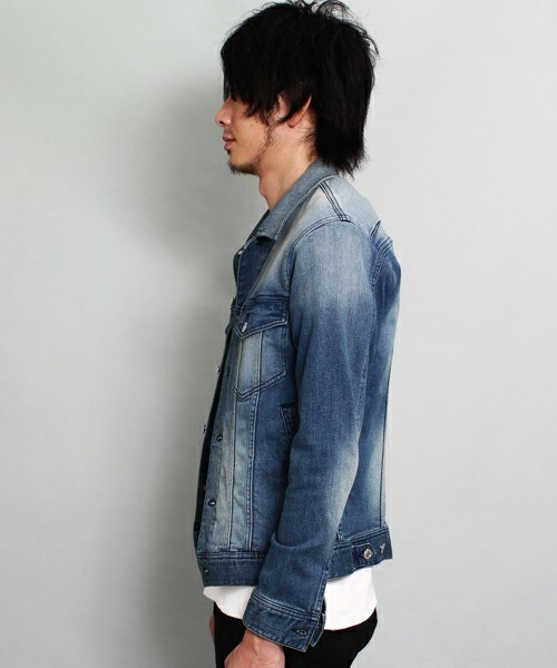 RATTLE TRAP（ラトルトラップ）の「【Smart4月号P-47掲載 山本裕典さん着用】ストレッチデニムジャケット（デニムジャケット・メンズ・ブルー/ネイビー/ブラック・MEDIUM/LARGE/LL）」の4枚目の写真