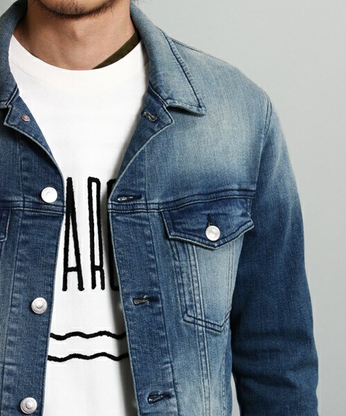 RATTLE TRAP（ラトルトラップ）の「【Smart4月号P-47掲載 山本裕典さん着用】ストレッチデニムジャケット（デニムジャケット・メンズ・ブルー/ネイビー/ブラック・MEDIUM/LARGE/LL）」の6枚目の写真