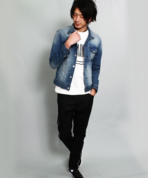 RATTLE TRAP（ラトルトラップ）の「【Smart4月号P-47掲載 山本裕典さん着用】ストレッチデニムジャケット（デニムジャケット・メンズ・ブルー/ネイビー/ブラック・MEDIUM/LARGE/LL）」の20枚目の写真