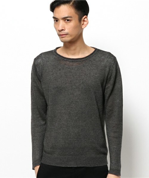 UNION STATION（ユニオンステーション）の「【成宮寛貴さん着用 smart(スマート)6月号 P41掲載商品】 リネンプルオーバーニット（ニット/セーター・メンズ・ホワイト/ブラック/ベージュ/ネイビー・MEDIUM/LARGE/LL）」の2枚目の写真