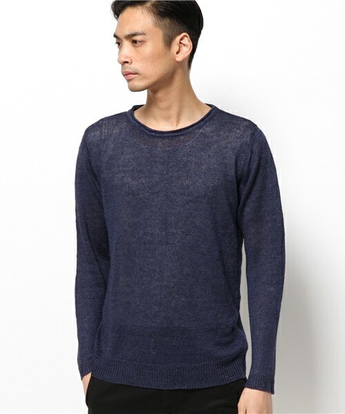 UNION STATION（ユニオンステーション）の「【成宮寛貴さん着用 smart(スマート)6月号 P41掲載商品】 リネンプルオーバーニット（ニット/セーター・メンズ・ホワイト/ブラック/ベージュ/ネイビー・MEDIUM/LARGE/LL）」の4枚目の写真