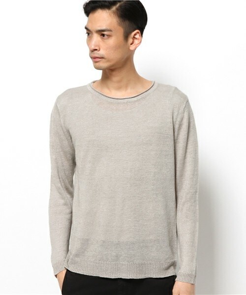 UNION STATION（ユニオンステーション）の「【成宮寛貴さん着用 smart(スマート)6月号 P41掲載商品】 リネンプルオーバーニット（ニット/セーター・メンズ・ホワイト/ブラック/ベージュ/ネイビー・MEDIUM/LARGE/LL）」の3枚目の写真