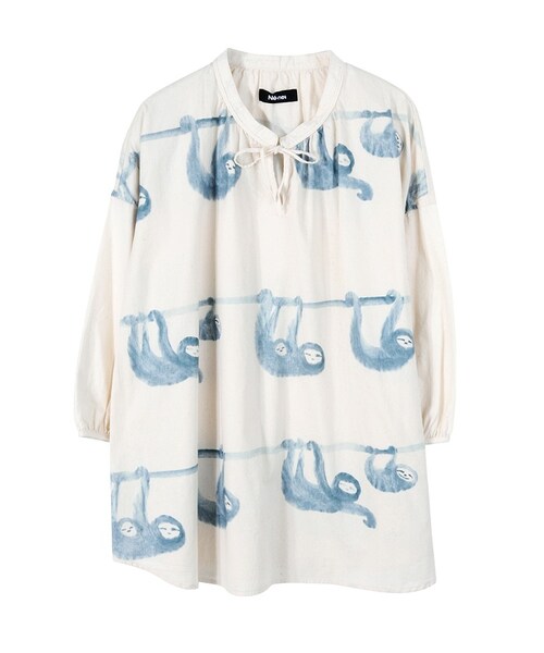 Ne-net（ネネット）の「なまけもの / ブラウス（トップス・レディース・beige/light blue/silver gray・02）」の3枚目の写真