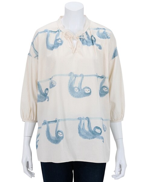 Ne-net（ネネット）の「なまけもの / ブラウス（トップス・レディース・beige/light blue/silver gray・02）」の8枚目の写真