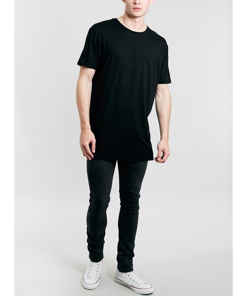 TOPMAN（トップマン）の「Washed Black Stretch Skinny Jeans（デニムパンツ・メンズ・Black・28R/30L/28S/34S/30R/32R/34R/36R/36L/34L/32L/38R）」の2枚目の写真