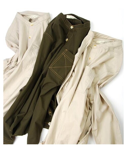 plain-me（プレインミー）の「手感立領套頭襯衫（その他・メンズ・灰/墨綠・S/M/L）」の2枚目の写真