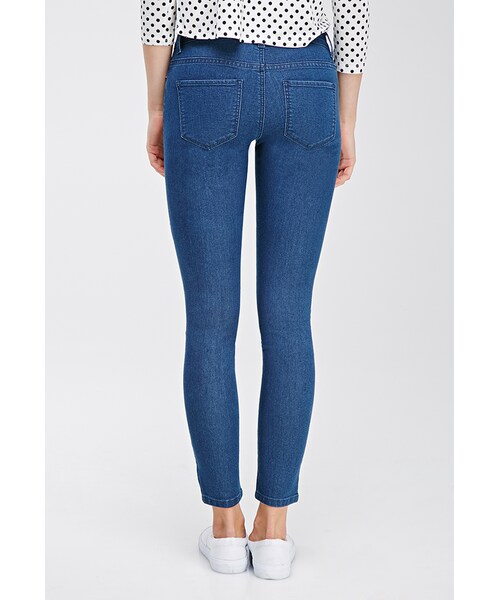 FOREVER 21（フォーエバー トゥエンティーワン）の「FOREVER 21 Tonal-Topstitched Skinny Jeans（デニムパンツ・レディース・Denim・27/31/29/28/30/24/26）」の3枚目の写真