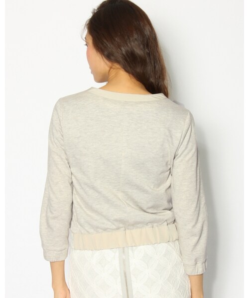 VICKY（ビッキー）の「レースボンディングインレーブルゾン（ジャケット/アウター・レディース・オフホワイト/ネイビー/イエロー・S/M）」の4枚目の写真