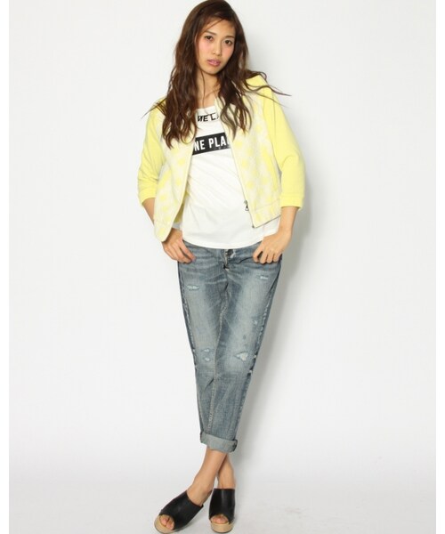 VICKY（ビッキー）の「レースボンディングインレーブルゾン（ジャケット/アウター・レディース・オフホワイト/ネイビー/イエロー・S/M）」の12枚目の写真