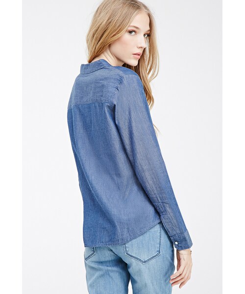 FOREVER 21 Chambray Button-Down Shirt