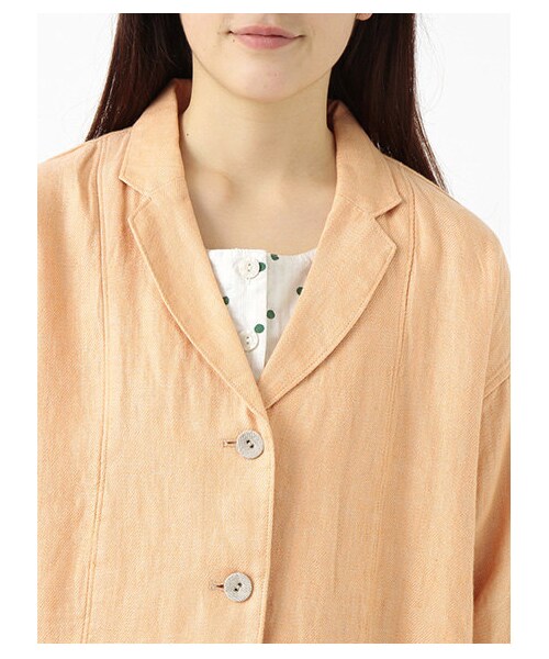 Samansa Mos2（サマンサ モスモス）の「リネンサージジャケット（ジャケット・レディース・アイボリー/ベージュ/オレンジ/ネイビー・M）」の8枚目の写真