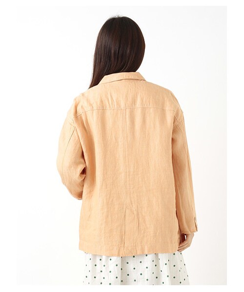 Samansa Mos2（サマンサ モスモス）の「リネンサージジャケット（ジャケット・レディース・アイボリー/ベージュ/オレンジ/ネイビー・M）」の7枚目の写真