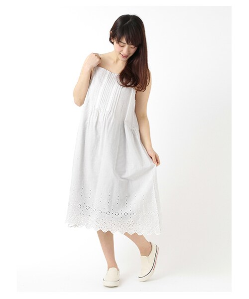 Samansa Mos2（サマンサ モスモス）の「柄アソートペチワンピース（ワンピース・レディース・アイボリー/オフホワイト/グレー/ブラック・M）」の4枚目の写真