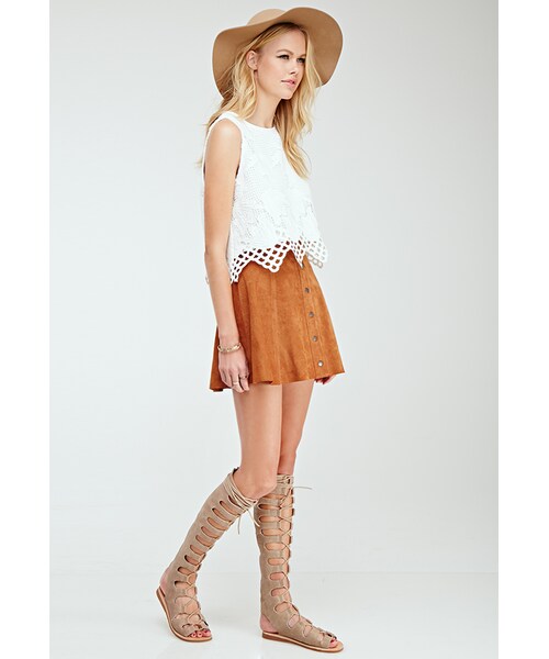 FOREVER 21（フォーエバー トゥエンティーワン）の「FOREVER 21 Floral Crochet Crop Top（Tシャツ/カットソー・レディース・Cream/Yellow・Medium/Large/Small）」の8枚目の写真