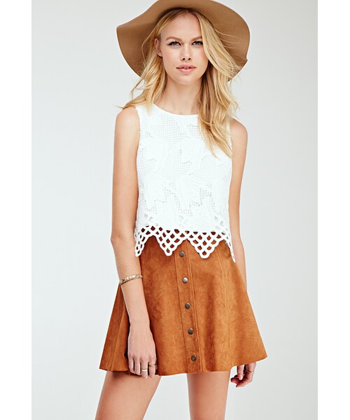 FOREVER 21（フォーエバー トゥエンティーワン）の「FOREVER 21 Floral Crochet Crop Top（Tシャツ/カットソー・レディース・Cream/Yellow・Medium/Large/Small）」の11枚目の写真