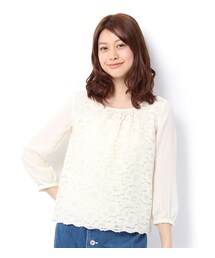 laboratory work | フロントレース7分袖ブラウス(トップス)