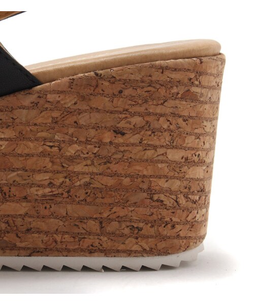 laboratory work（ラボラトリーワーク）の「ダブルベルト厚底ウェッジサンダル（シューズ・レディース・ホワイト/ブラック/シルバー・M/L）」の7枚目の写真