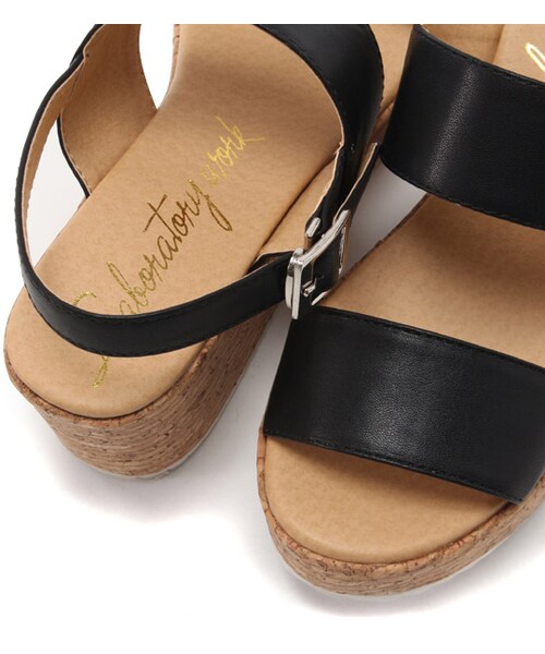 laboratory work（ラボラトリーワーク）の「ダブルベルト厚底ウェッジサンダル（シューズ・レディース・ホワイト/ブラック/シルバー・M/L）」の11枚目の写真