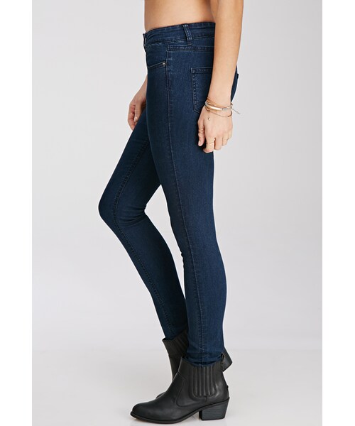 FOREVER 21(フォーエバー トゥエンティーワン)の「FOREVER 21 Low-Rise Skinny Jeans(デニムパンツ・レディース・Dark denim・28/24/25/26/27/29/30)」の5枚目の写真