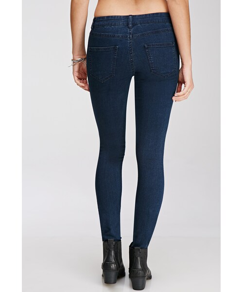 FOREVER 21(フォーエバー トゥエンティーワン)の「FOREVER 21 Low-Rise Skinny Jeans(デニムパンツ・レディース・Dark denim・28/24/25/26/27/29/30)」の3枚目の写真