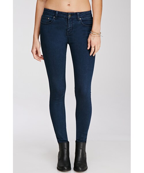 FOREVER 21(フォーエバー トゥエンティーワン)の「FOREVER 21 Low-Rise Skinny Jeans(デニムパンツ・レディース・Dark denim・28/24/25/26/27/29/30)」の4枚目の写真