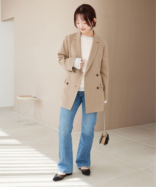 新品SLOBE IENA ウォッシャブルツイルダブルジャケット　ベージュ　36 SLOBE IENA（スローブイエナ）の「《予約》ウォッシャブルツイルダブル
