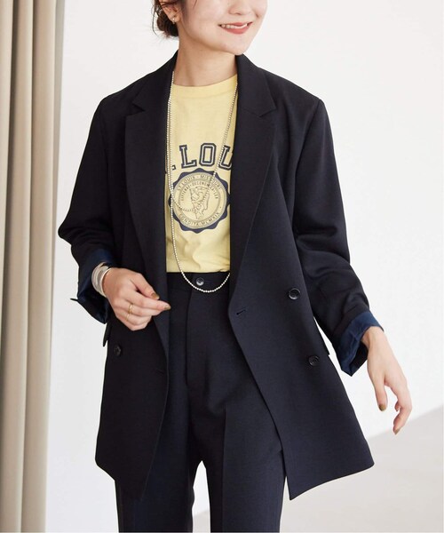 【美品】SLOBE IENA ウォッシャブルツイルダブルジャケット　36 美品】SLOBE IENA ウォッシャブルツイルダブルジャケット 36 SLOBE