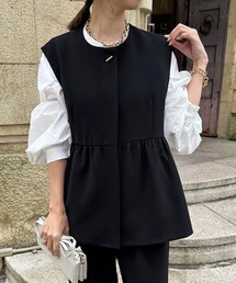 DouDou | 【オケージョン対応】【WEB限定】ダブルクロスペプラムベスト(ジャケット/アウター)