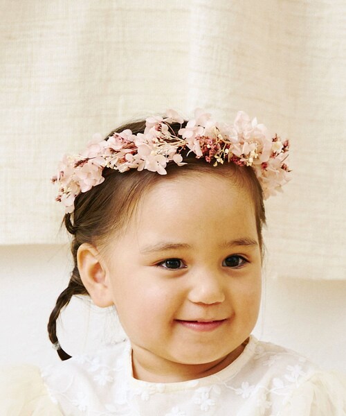 salut!(サリュ!)の「ドライフラワークラウン(その他ヘアアクセサリー・キッズ・レッド・0)」の1枚目の写真