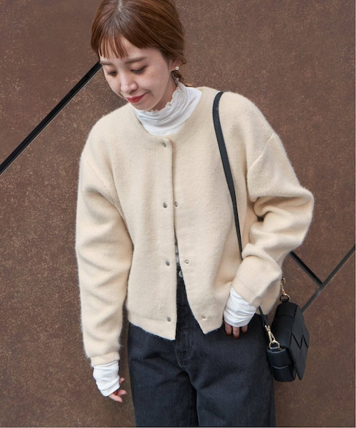 B.C STOCK ベーセーストック 未使用　2層スムース編みニットブルゾン B.C STOCK（ベーセーストック）の「2層スムース編みニットブルゾン