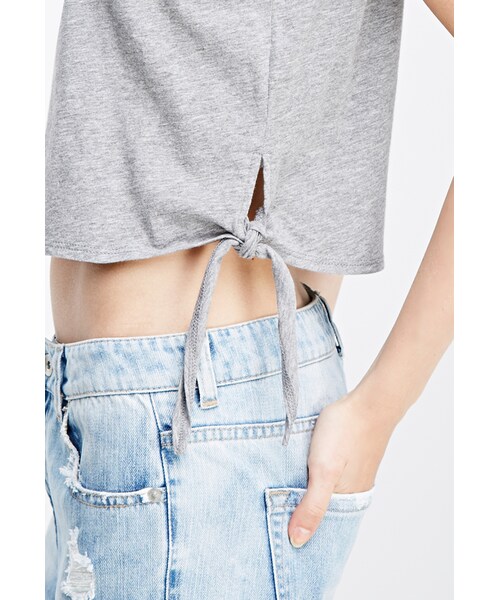 FOREVER 21（フォーエバー トゥエンティーワン）の「FOREVER 21 Self-Tie Tank Top（タンクトップ・レディース・Black/Oatmeal/Heather grey・Medium/Small/Large）」の9枚目の写真