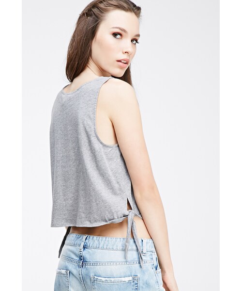 FOREVER 21（フォーエバー トゥエンティーワン）の「FOREVER 21 Self-Tie Tank Top（タンクトップ・レディース・Black/Oatmeal/Heather grey・Medium/Small/Large）」の12枚目の写真