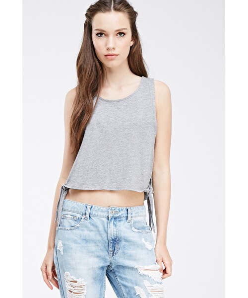 FOREVER 21（フォーエバー トゥエンティーワン）の「FOREVER 21 Self-Tie Tank Top（タンクトップ・レディース・Black/Oatmeal/Heather grey・Medium/Small/Large）」の11枚目の写真