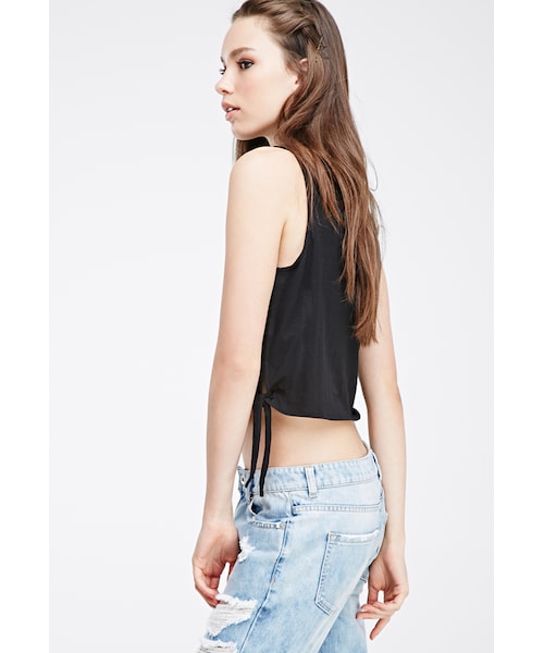 FOREVER 21（フォーエバー トゥエンティーワン）の「FOREVER 21 Self-Tie Tank Top（タンクトップ・レディース・Black/Oatmeal/Heather grey・Medium/Small/Large）」の2枚目の写真