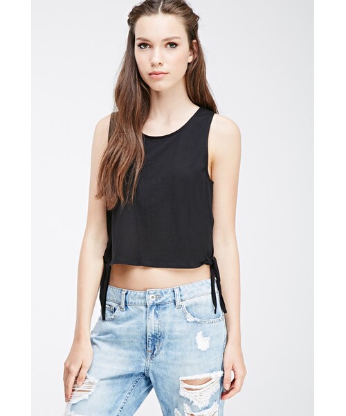 FOREVER 21（フォーエバー トゥエンティーワン）の「FOREVER 21 Self-Tie Tank Top（タンクトップ・レディース・Black/Oatmeal/Heather grey・Medium/Small/Large）」の3枚目の写真
