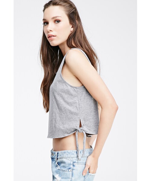FOREVER 21（フォーエバー トゥエンティーワン）の「FOREVER 21 Self-Tie Tank Top（タンクトップ・レディース・Black/Oatmeal/Heather grey・Medium/Small/Large）」の10枚目の写真