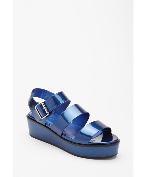 FOREVER 21(フォーエバー トゥエンティーワン)の「FOREVER 21 Faux Leather Flatform Sandals(サンダル・レディース・Navy/Lavender/White/Light blue・8.5/5.5/6.5/7/7.5/8/6/9/10)」の17枚目の写真