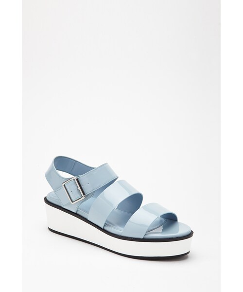 FOREVER 21(フォーエバー トゥエンティーワン)の「FOREVER 21 Faux Leather Flatform Sandals(サンダル・レディース・Navy/Lavender/White/Light blue・8.5/5.5/6.5/7/7.5/8/6/9/10)」の7枚目の写真