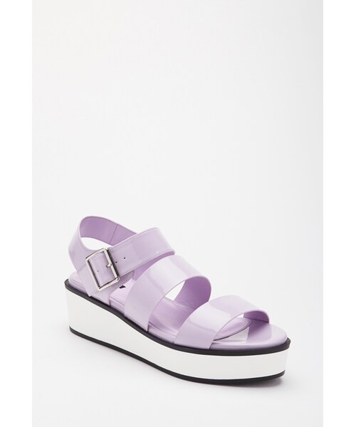 FOREVER 21(フォーエバー トゥエンティーワン)の「FOREVER 21 Faux Leather Flatform Sandals(サンダル・レディース・Navy/Lavender/White/Light blue・8.5/5.5/6.5/7/7.5/8/6/9/10)」の13枚目の写真