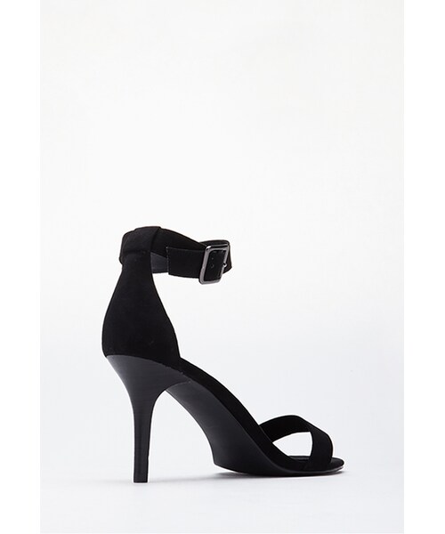 FOREVER 21(フォーエバー トゥエンティーワン)の「FOREVER 21 Faux Suede Ankle-Strap Heels(サンダル・レディース・Red/Black・10/8.5/9/8/6.5/5.5/7/7.5/6)」の4枚目の写真